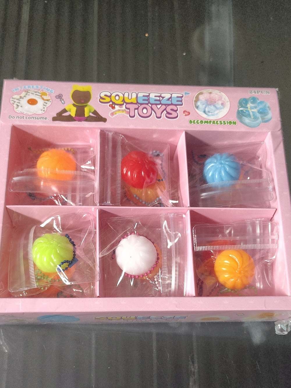 Squeeze Toys Set of 24 (Mini Dumpling Keychain)